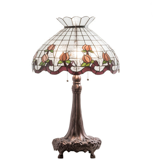 Three Light Table Lamp from the Roseborder collection in Mahogany Bronze finish