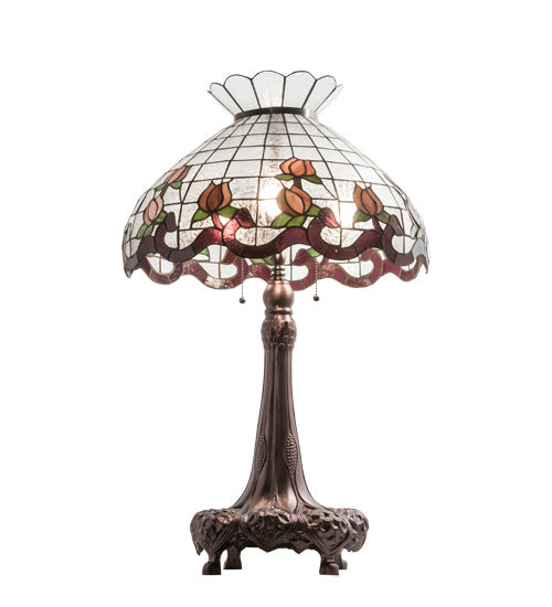 Three Light Table Lamp from the Roseborder collection in Mahogany Bronze finish