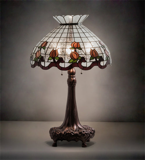 Three Light Table Lamp from the Roseborder collection in Mahogany Bronze finish