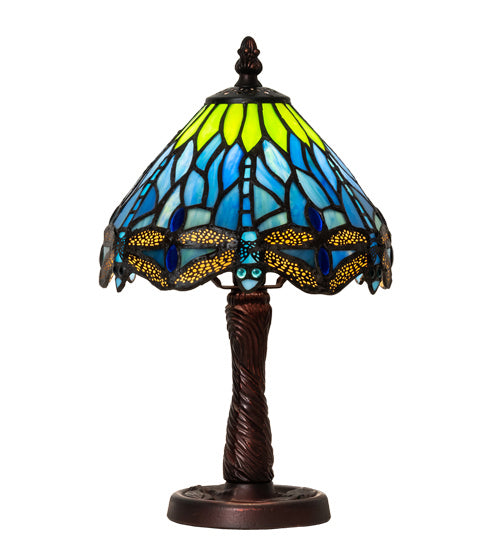 One Light Table Lamp from the Tiffany Hanginghead Dragonfly collection in Mahogany Bronze finish
