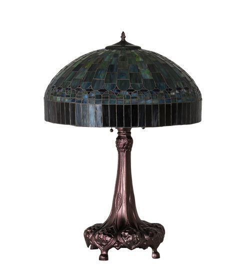 Three Light Table Lamp from the Tiffany Candice collection in Mahogany Bronze finish