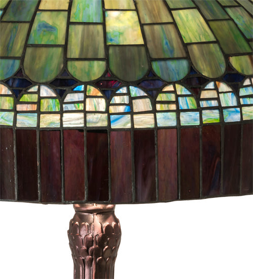 Three Light Table Lamp from the Tiffany Candice collection in Mahogany Bronze finish