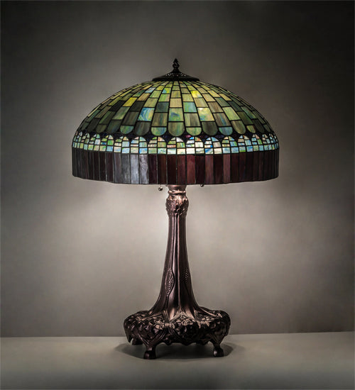 Three Light Table Lamp from the Tiffany Candice collection in Mahogany Bronze finish