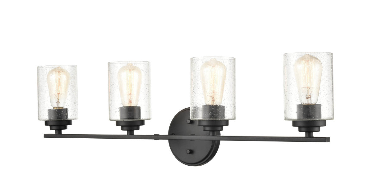 Four Light Vanity from the None collection in Matte Black finish