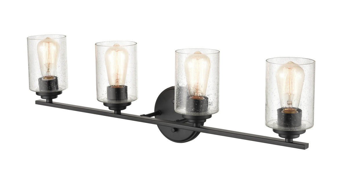 Four Light Vanity from the None collection in Matte Black finish
