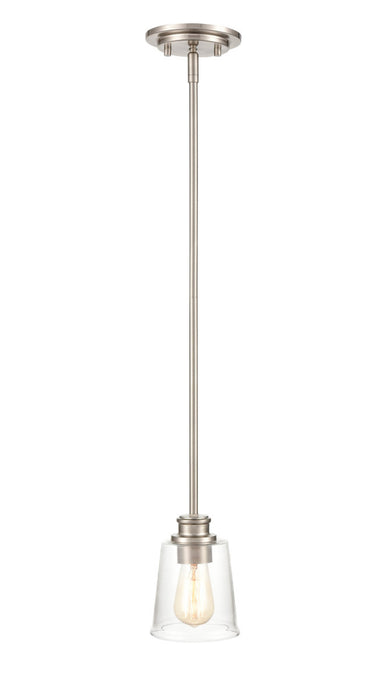 One Light Mini Pendant from the Forsyth collection in Brushed Nickel finish