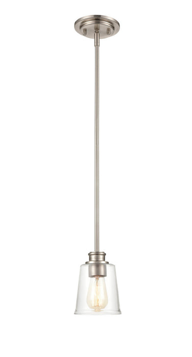 One Light Mini Pendant from the Forsyth collection in Brushed Nickel finish