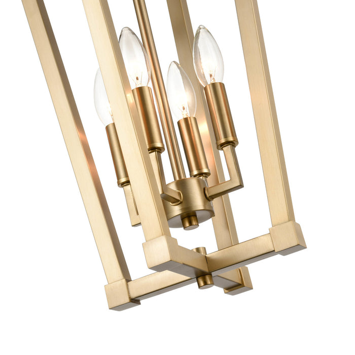 Four Light Pendant from the None collection in Modern Gold finish