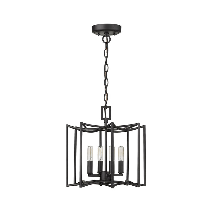 Four Light Pendant from the Rhian collection in Matte Black finish