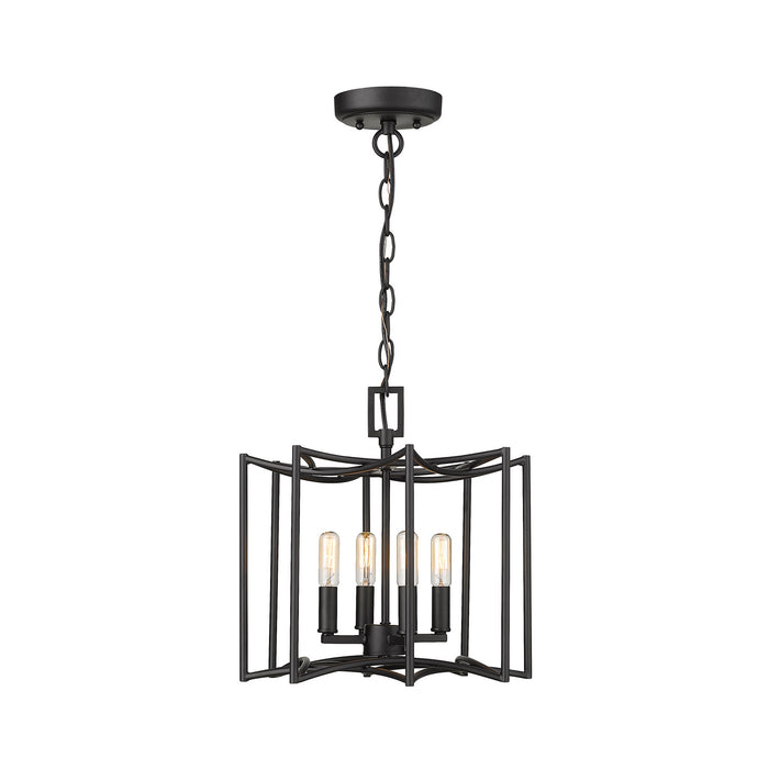 Four Light Pendant from the Rhian collection in Matte Black finish