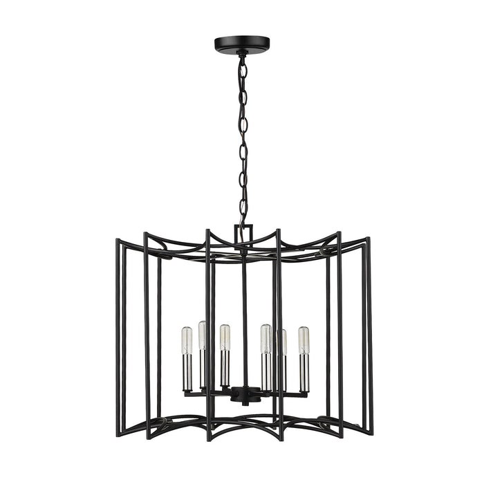 Eight Light Pendant from the Rhian collection in Matte Black finish