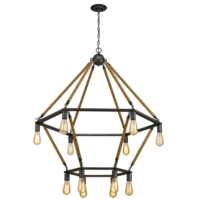 12 Light Chandelier from the Holden collection in Antique Gray finish