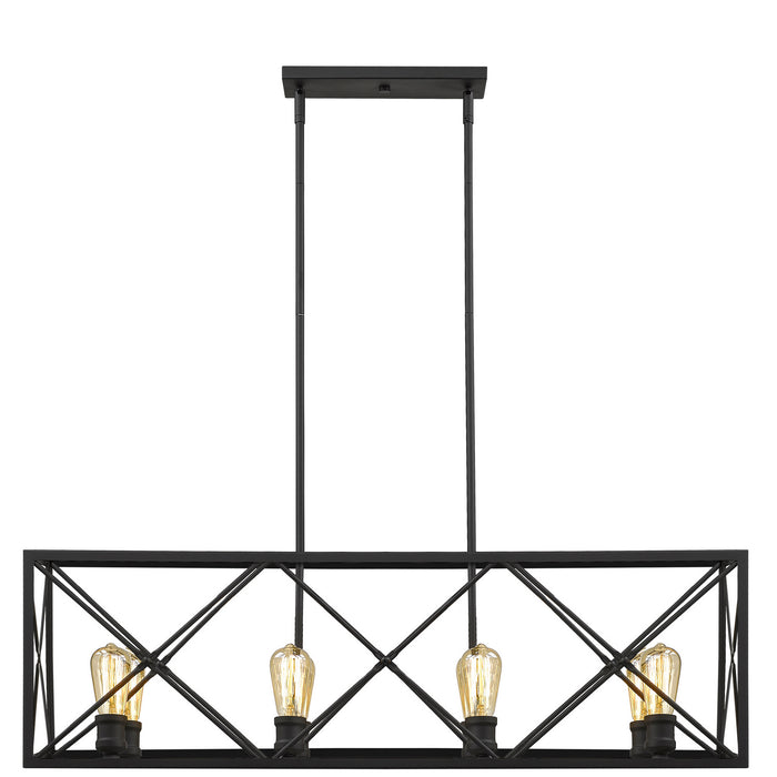 Eight Light Island Pendant from the Brooklyn collection in Matte Black finish