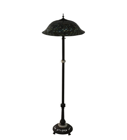 Three Light Floor Lamp from the Fishscale collection in Mahogany Bronze finish