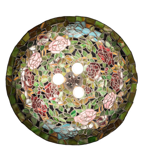 Three Light Pendant from the Tiffany Rosebush collection in Mahogany Bronze finish
