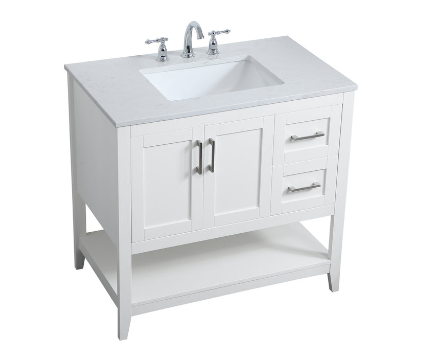 Single Bathroom Vanity from the Aubrey collection in White finish