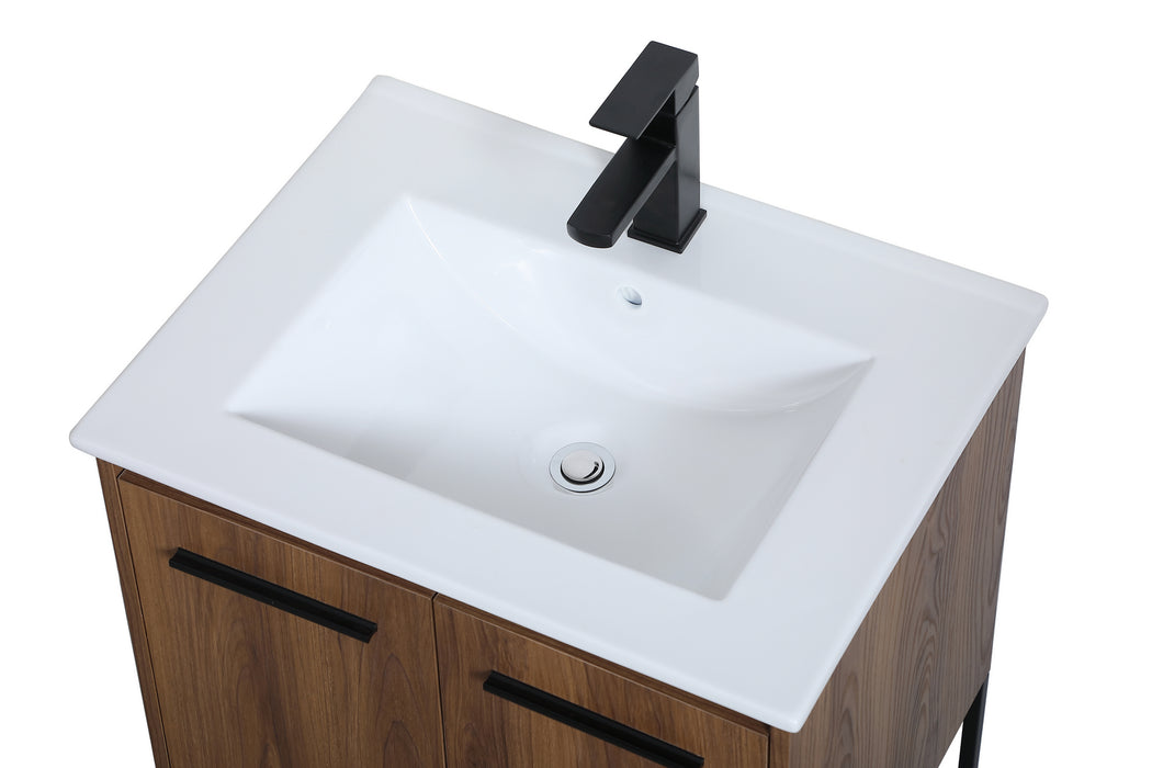 Single Bathroom Vanity from the Gerard collection in Walnut Brown finish
