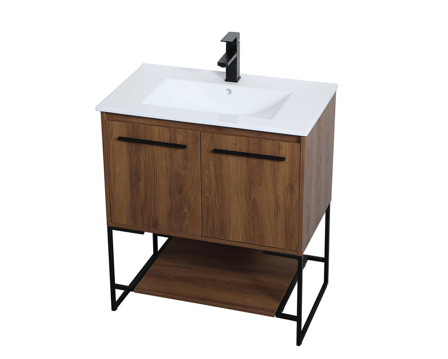Single Bathroom Vanity from the Gerard collection in Walnut Brown finish