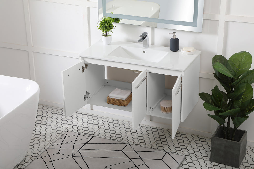 Single Bathroom Floating Vanity from the Rasina collection in White finish