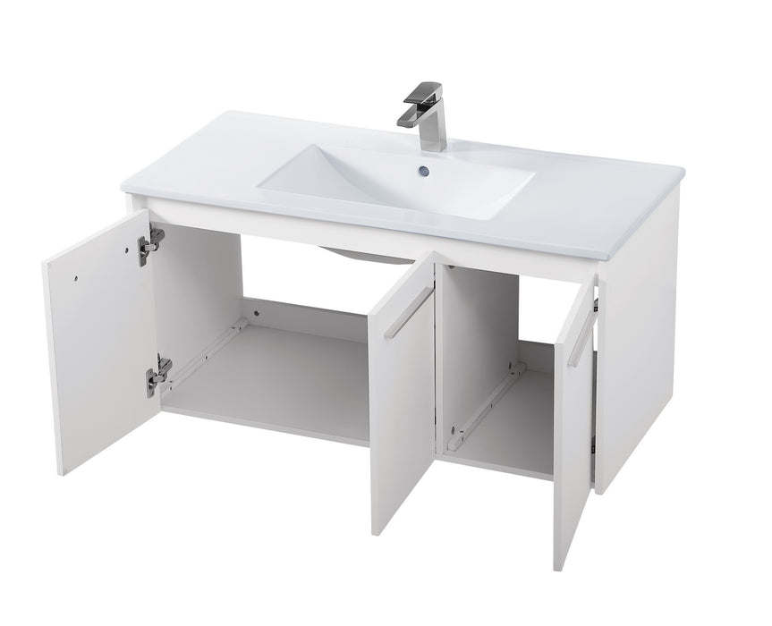 Single Bathroom Floating Vanity from the Rasina collection in White finish