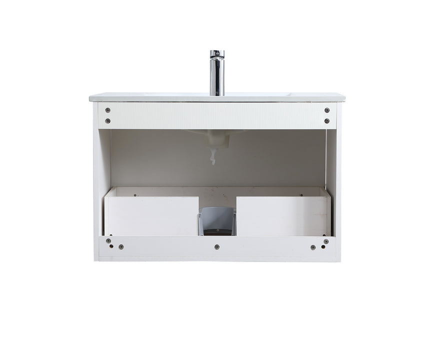Single Bathroom Floating Vanity from the Tessa collection in White finish