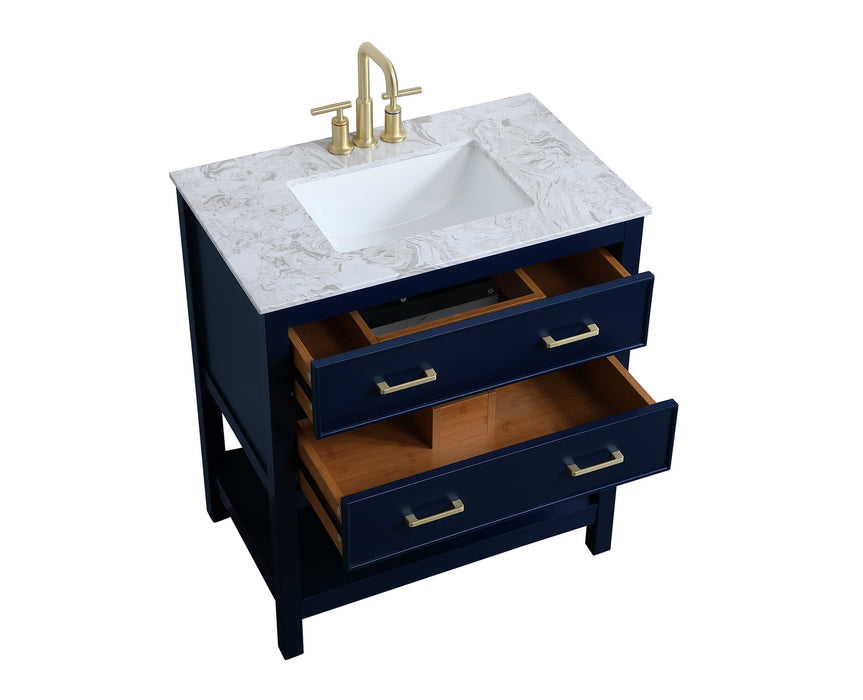 Single Bathroom Vanity from the Martins collection in Blue finish