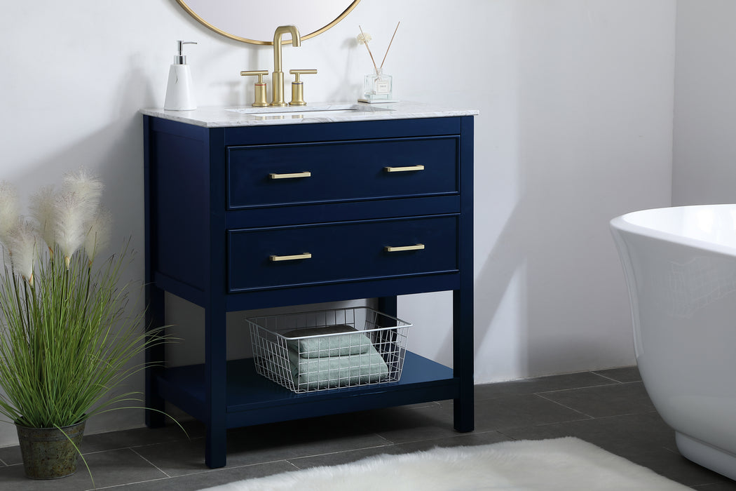 Single Bathroom Vanity from the Martins collection in Blue finish