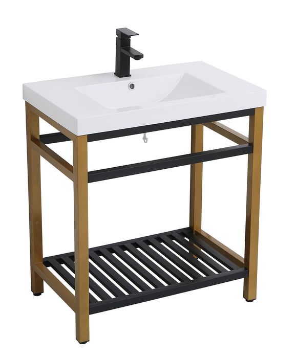 Single Bathroom Vanity from the Raya collection in Golden Black finish