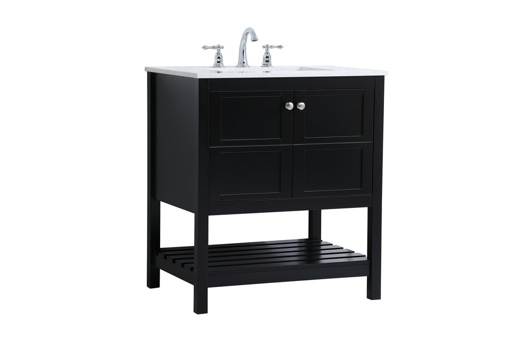 Single Bathroom Vanity from the Theo collection in Black finish