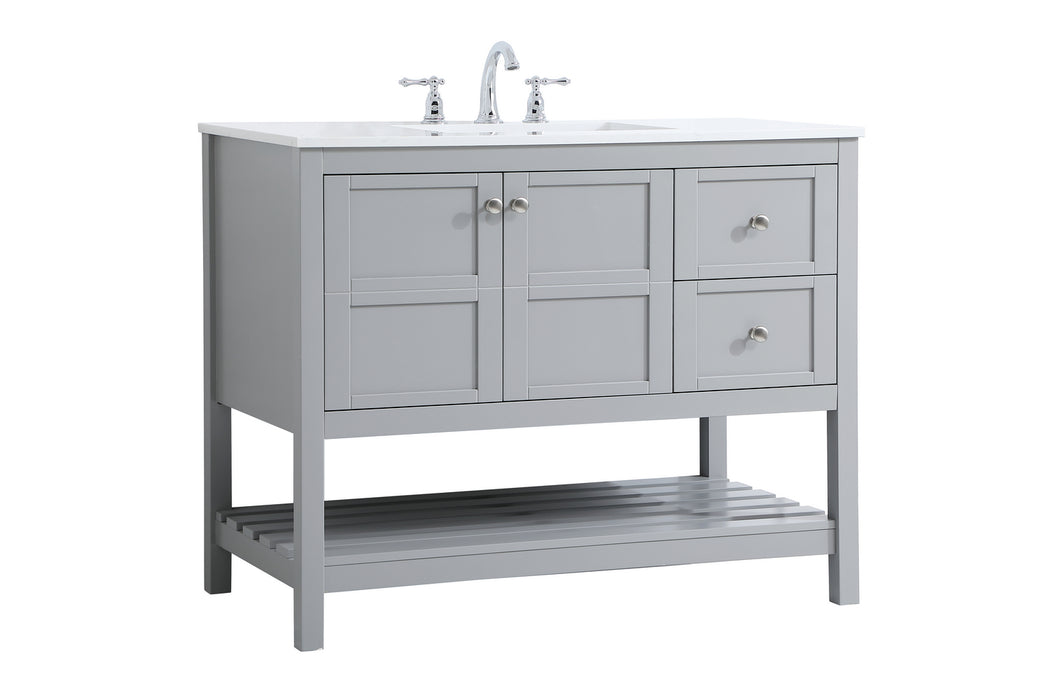 Single Bathroom Vanity from the Theo collection in Gray finish