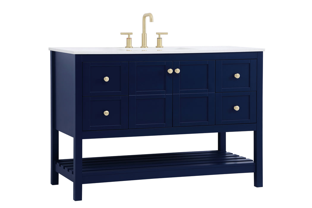 Single Bathroom Vanity from the Theo collection in Blue finish