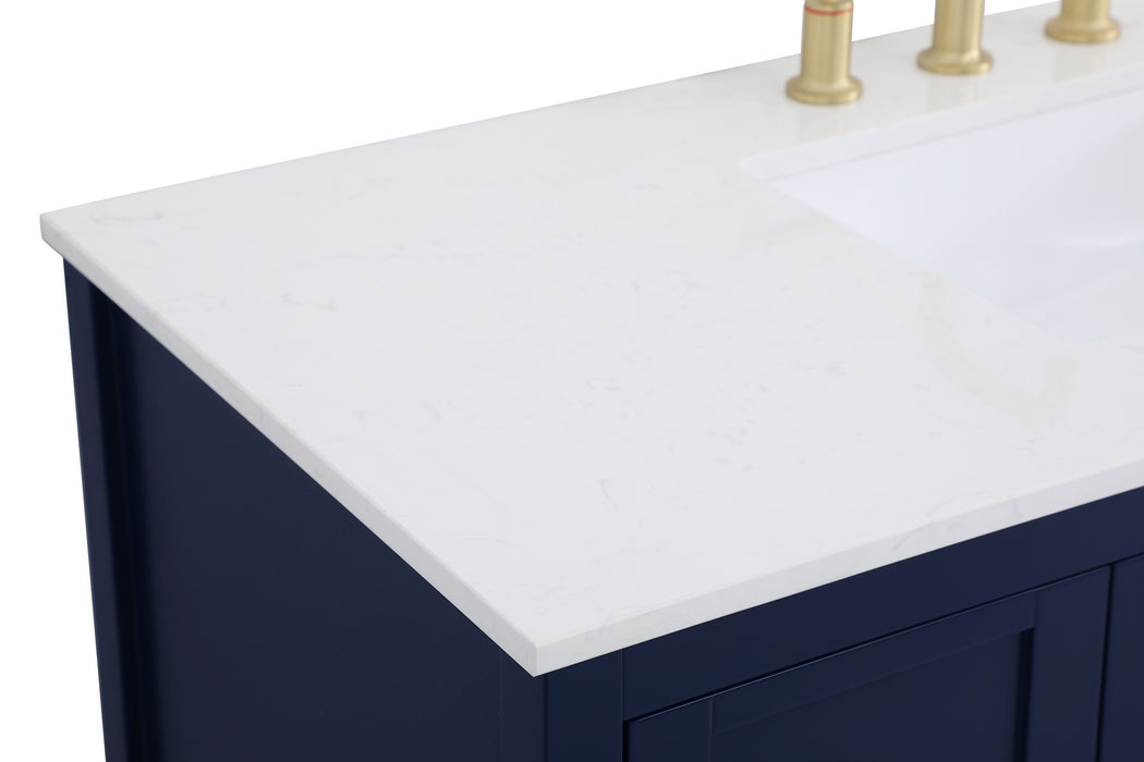 Single Bathroom Vanity from the Theo collection in Blue finish