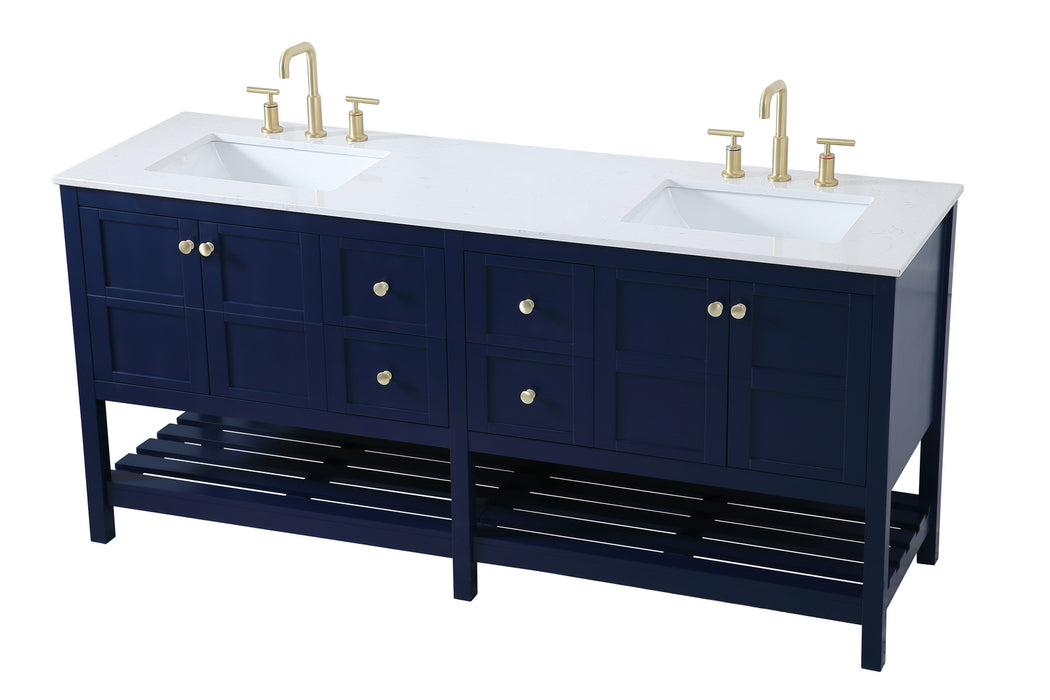 Double Bathroom Vanity from the Theo collection in Blue finish