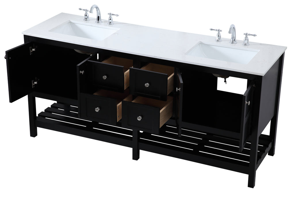 Double Bathroom Vanity from the Theo collection in Black finish