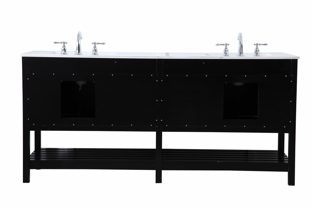 Double Bathroom Vanity from the Theo collection in Black finish