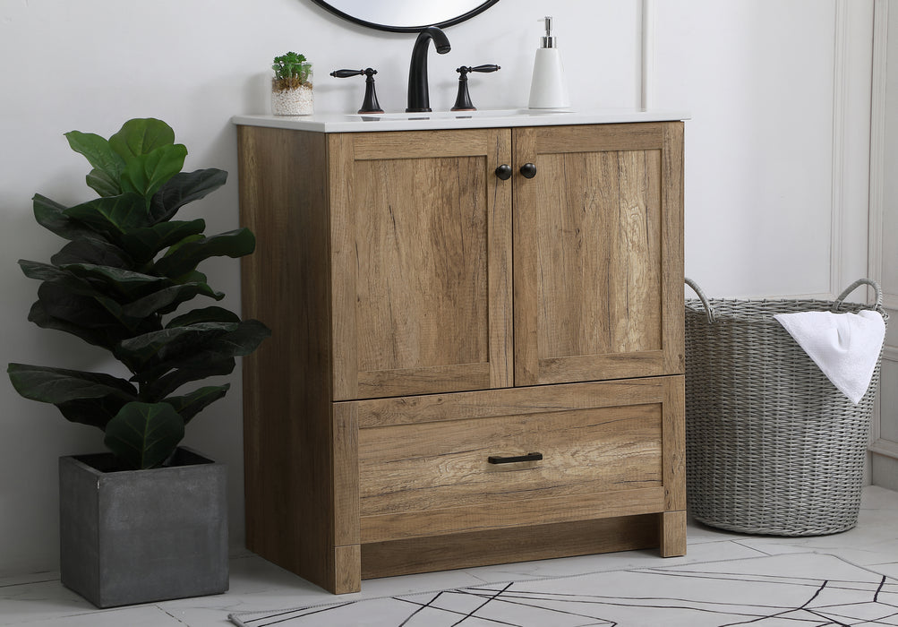 Single Bathroom Vanity from the Soma collection in Natural Oak finish