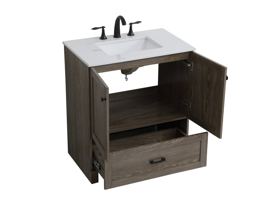 Single Bathroom Vanity from the Soma collection in Weathered Oak finish