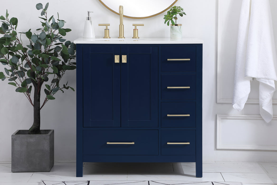 Single Bathroom Vanity from the Irene collection in Blue finish