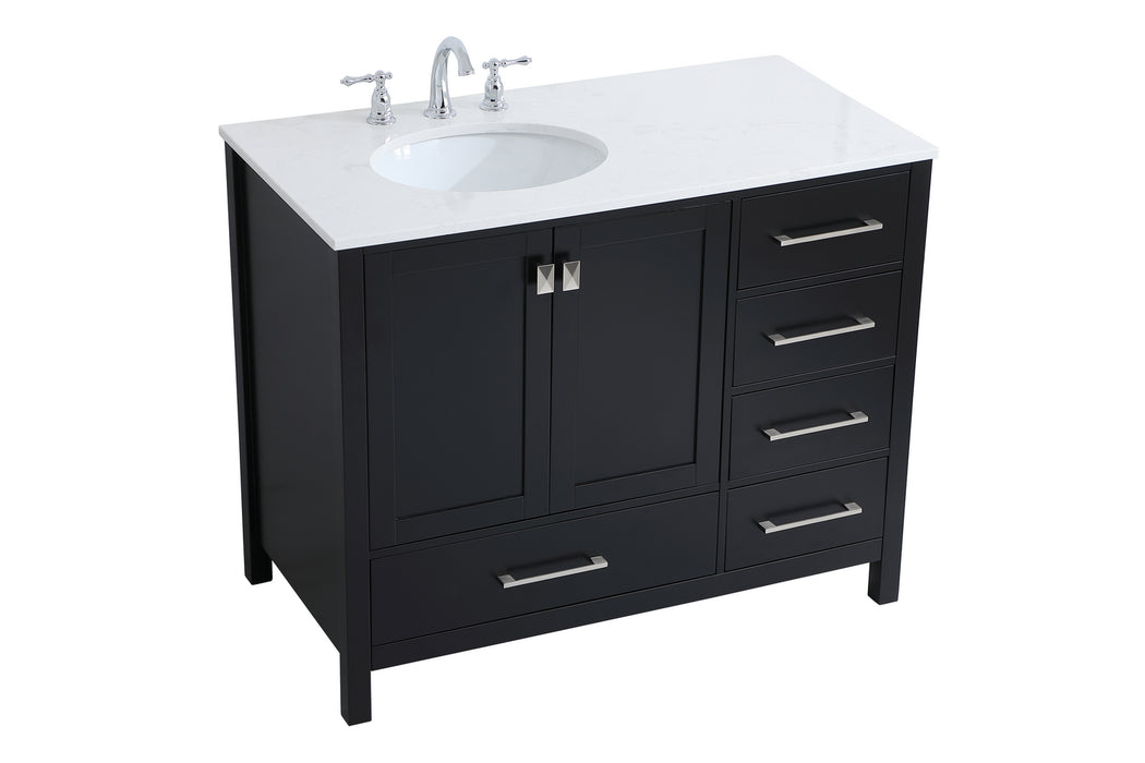 Single Bathroom Vanity from the Irene collection in Black finish