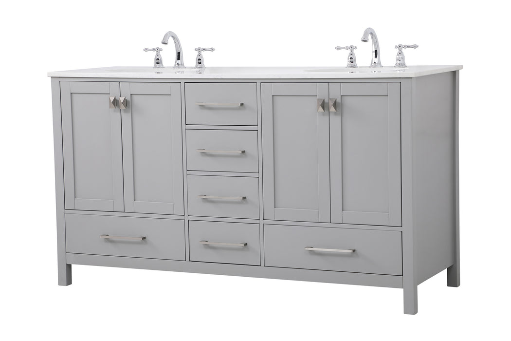 Double Bathroom Vanity from the Irene collection in Gray finish