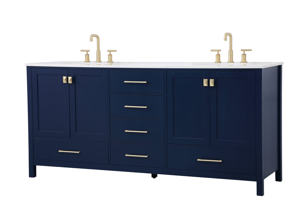 Double Bathroom Vanity from the Irene collection in Blue finish