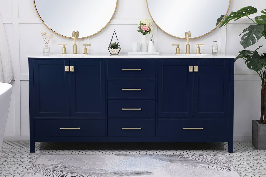 Double Bathroom Vanity from the Irene collection in Blue finish