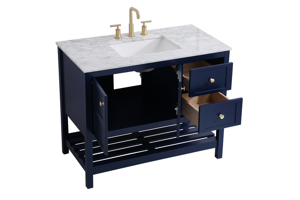 Single Bathroom Vanity from the Thalen collection in Blue finish