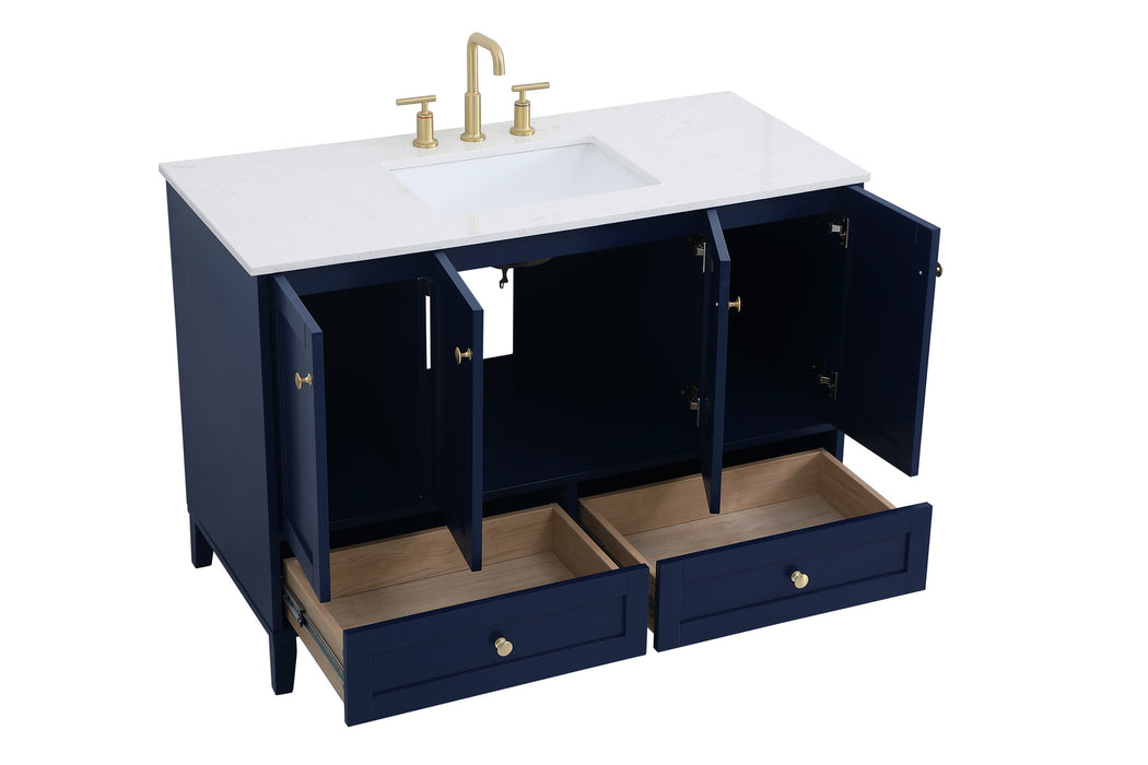 Single Bathroom Vanity from the Sommerville collection in Blue finish