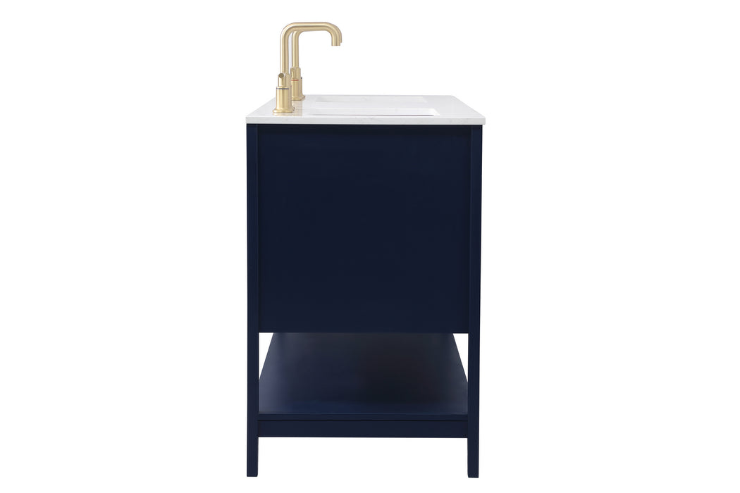Double Bathroom Vanity from the Aubrey collection in Blue finish