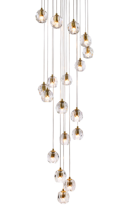 18 Light Pendant from the Eren collection in Gold finish