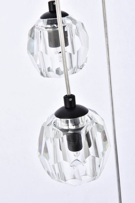 18 Light Pendant from the Eren collection in Black finish