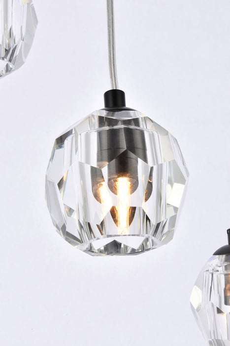Five Light Pendant from the Eren collection in Black finish