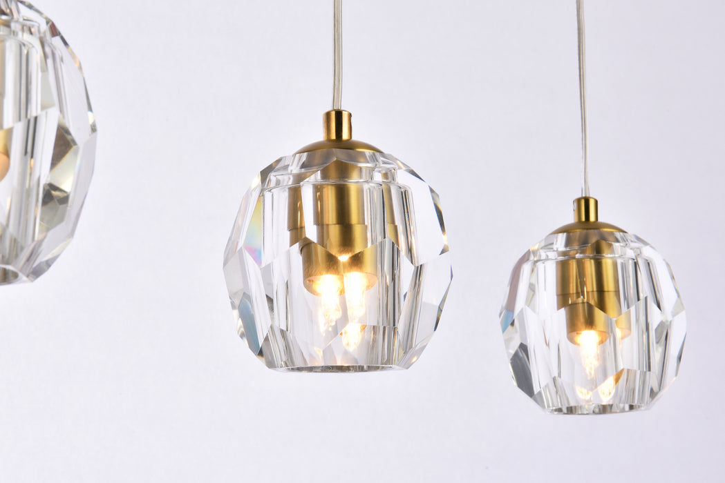 Three Light Pendant from the Eren collection in Gold finish