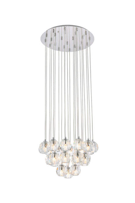 24 Light Pendant from the Eren collection in Chrome finish